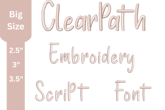 Clear Path Script Embroidery Font