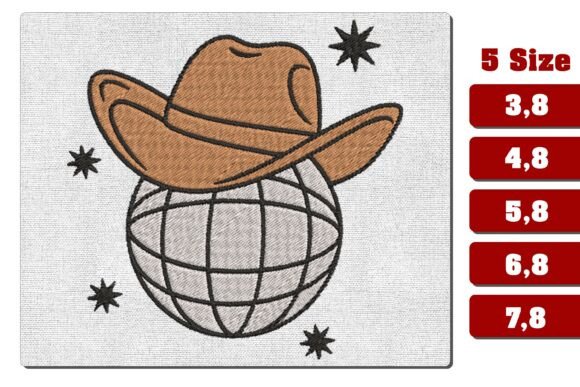 Cowboy Hat on Globe Embroidery File
