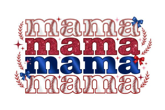 Floral Embroidery Mama Letter PNG Design