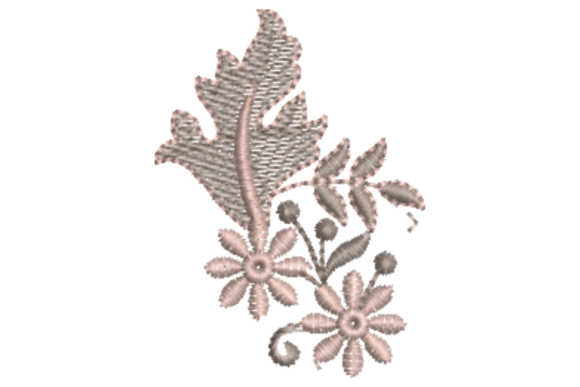 Floral Leaf Embroidery Design