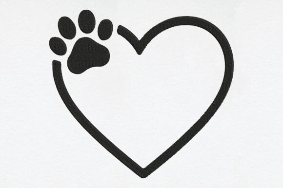 Heart Paw Embroidery