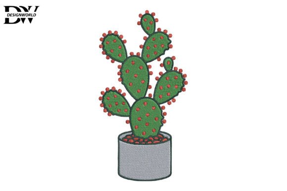 Minimal Cactus Embroidery Design