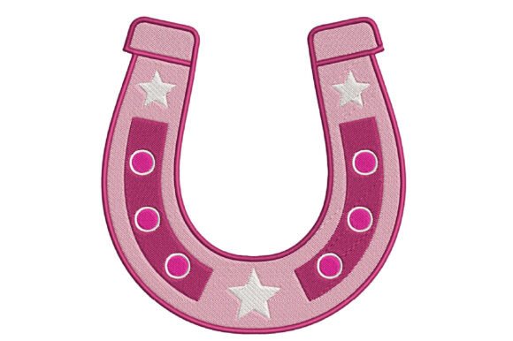 Pink Horseshoe Embroidery Design