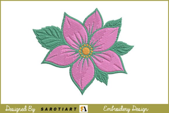 Single Flower Embroidery Design T-shirt