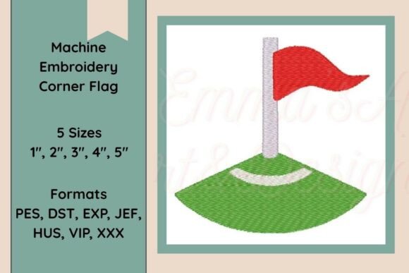 Soccer Corner Flag Embroidery Design