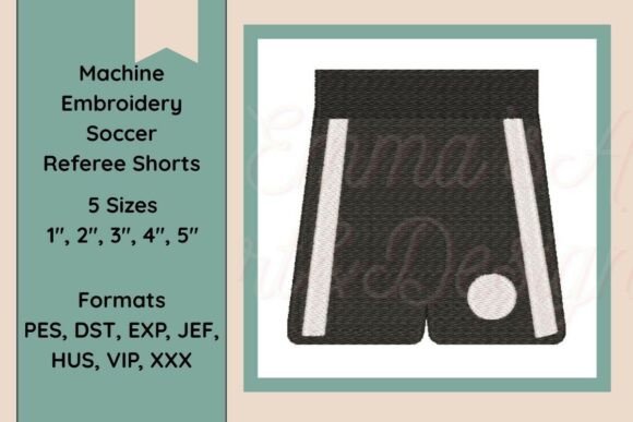 Soccer Referee Shorts Embroidery Design
