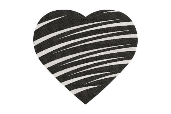 Striped Heart Embroidery Design