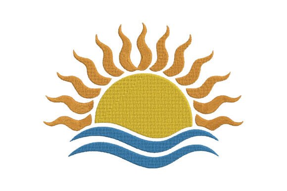 Summer Sun Embroidery Design