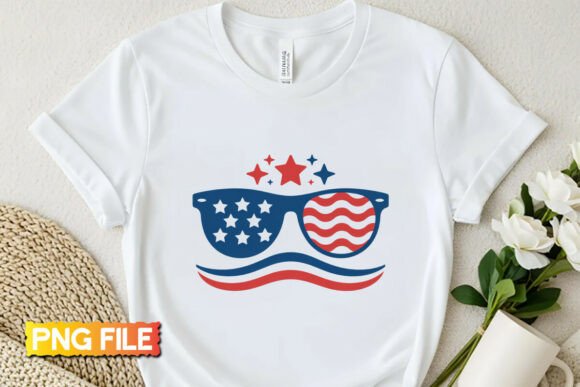 USA Flag with Sunglass Embroidery PNG